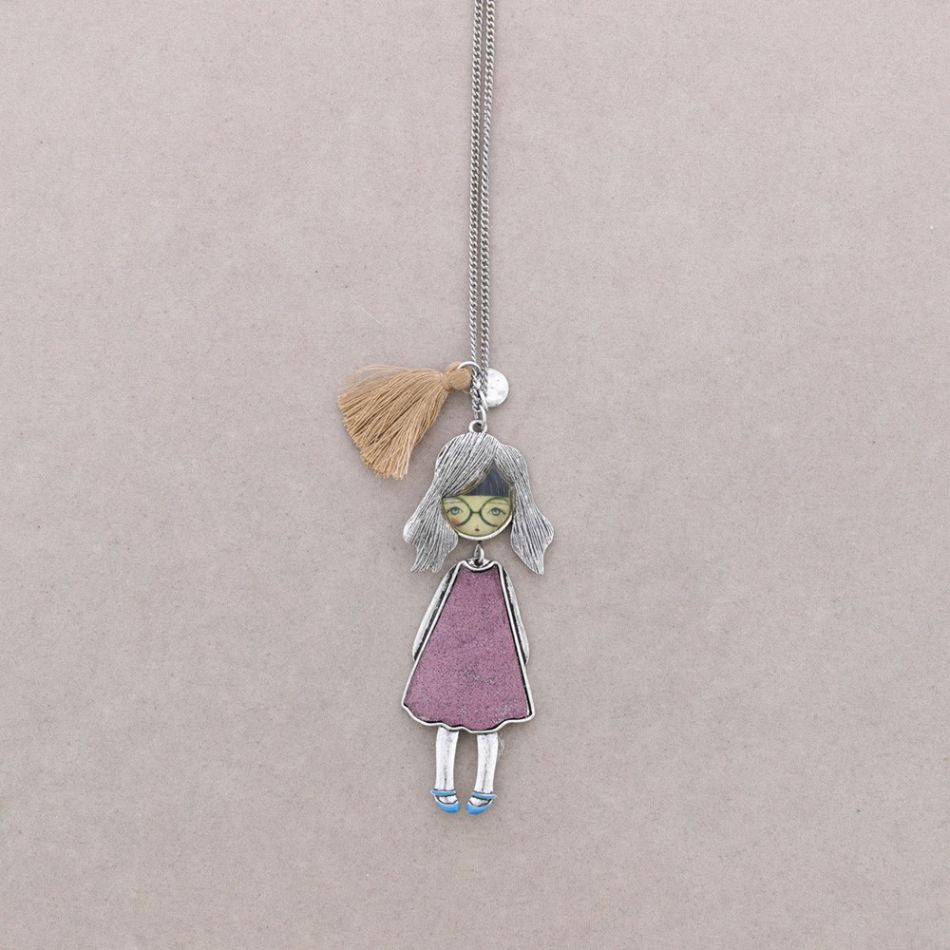 DOLL PENDANT LONG NECKLACE