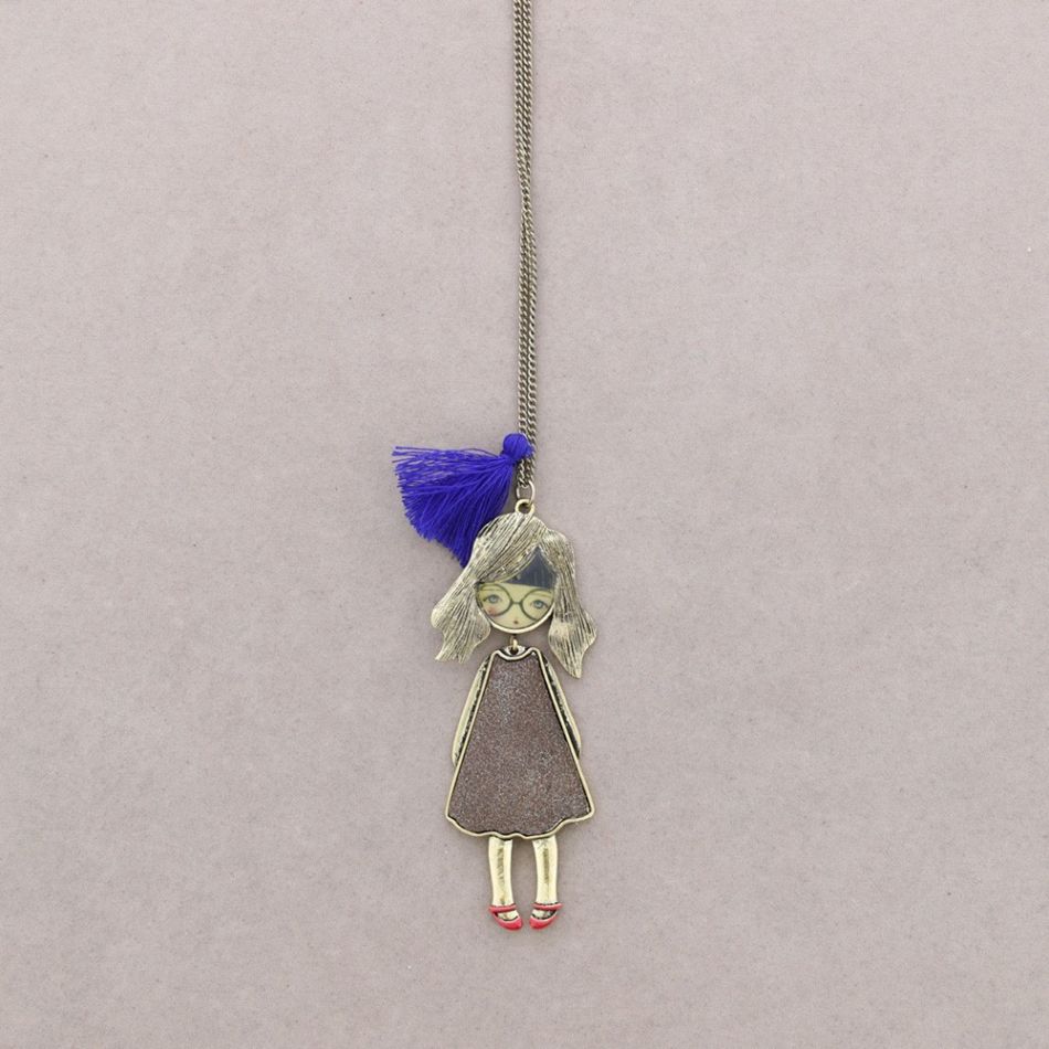DOLL PENDANT LONG NECKLACE