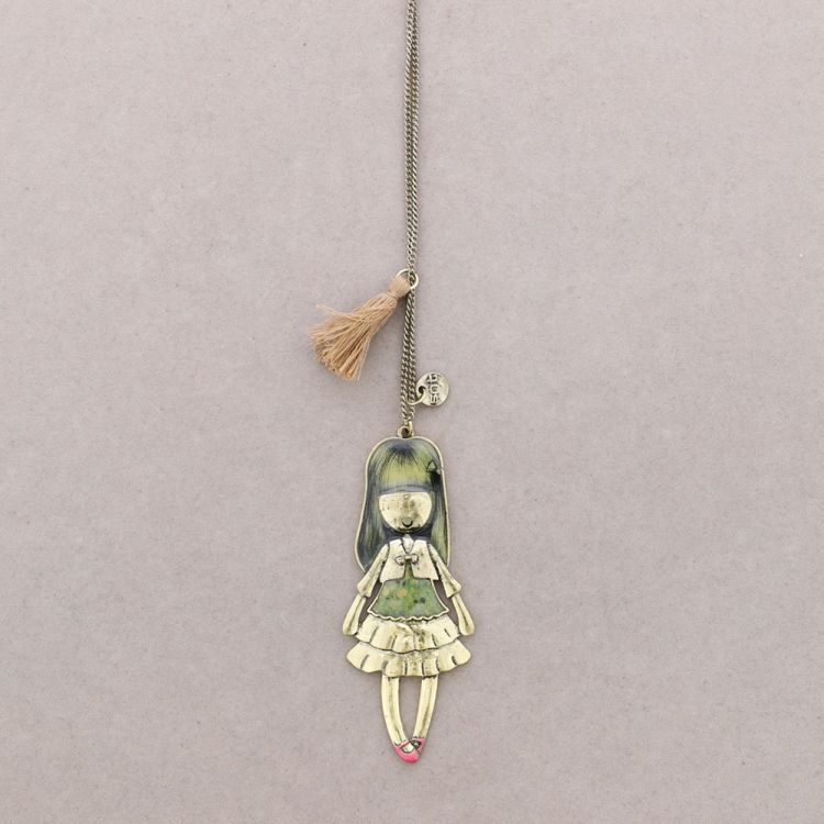 DOLL PENDANT LONG NECKLACE