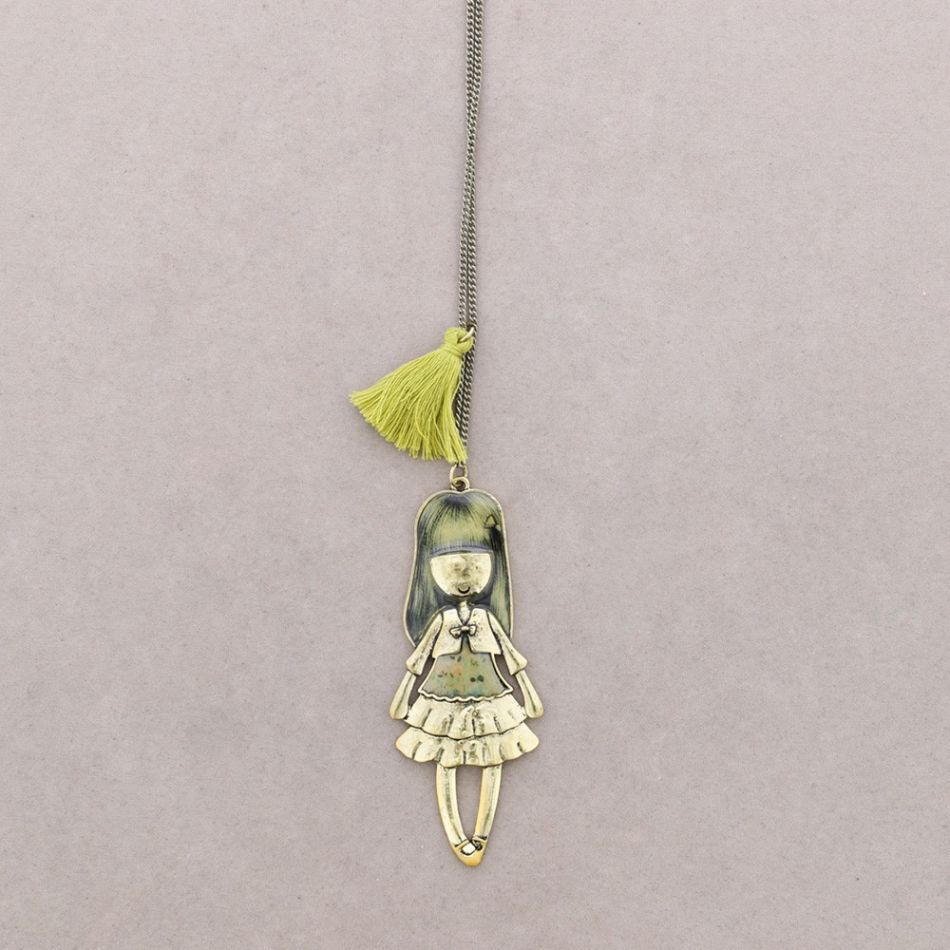 DOLL PENDANT LONG NECKLACE