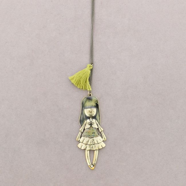 DOLL PENDANT LONG NECKLACE