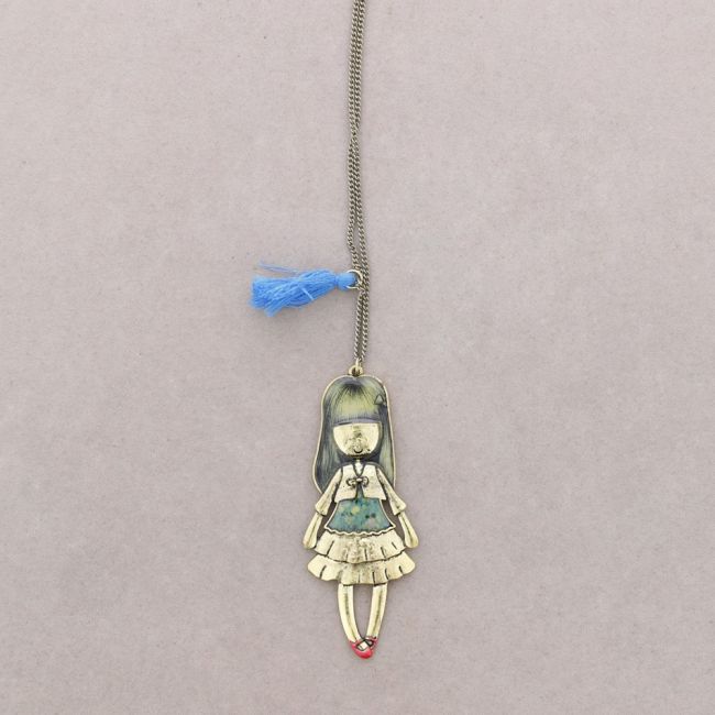 DOLL PENDANT LONG NECKLACE