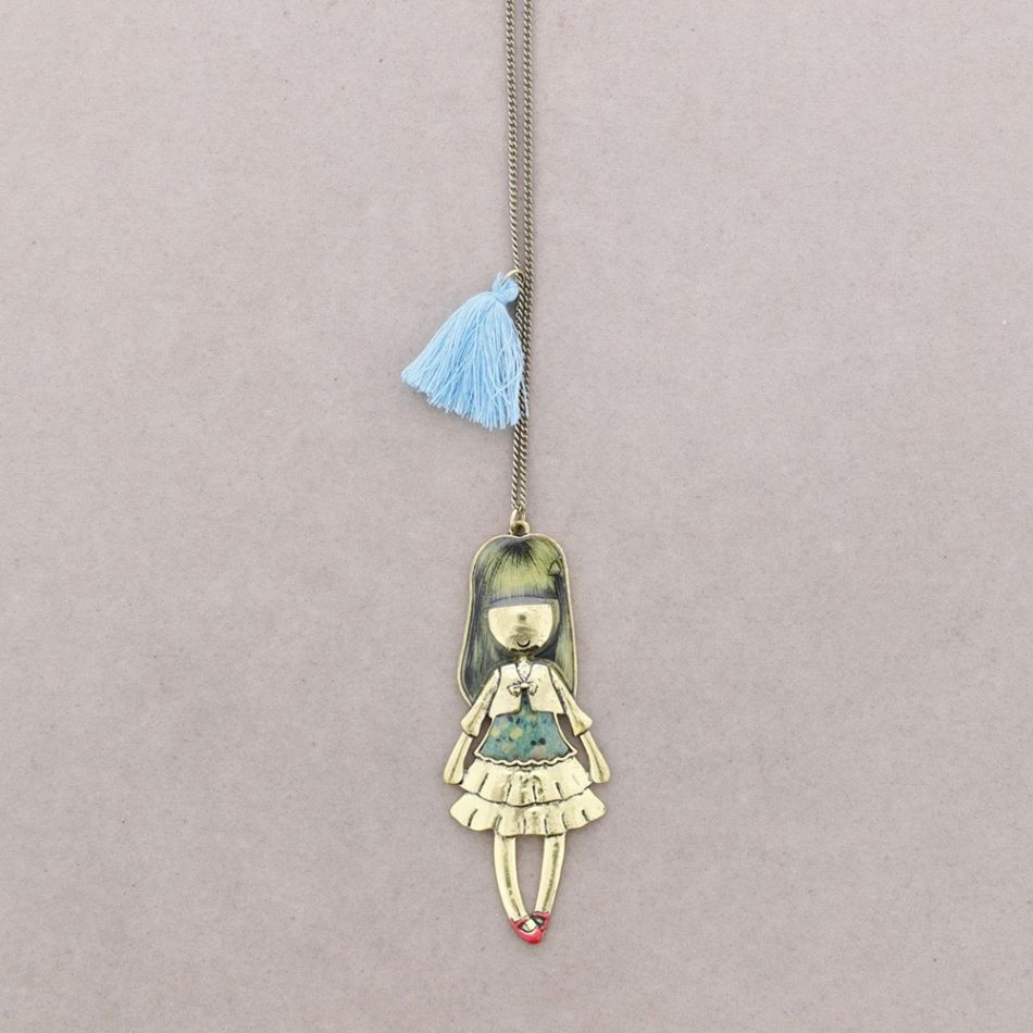 DOLL PENDANT LONG NECKLACE