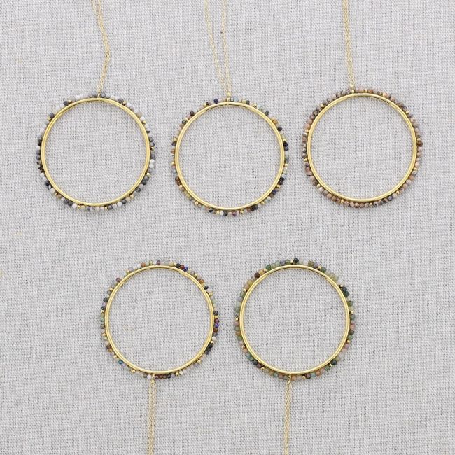 STONE RING PENDANT STEEL NECKLACE