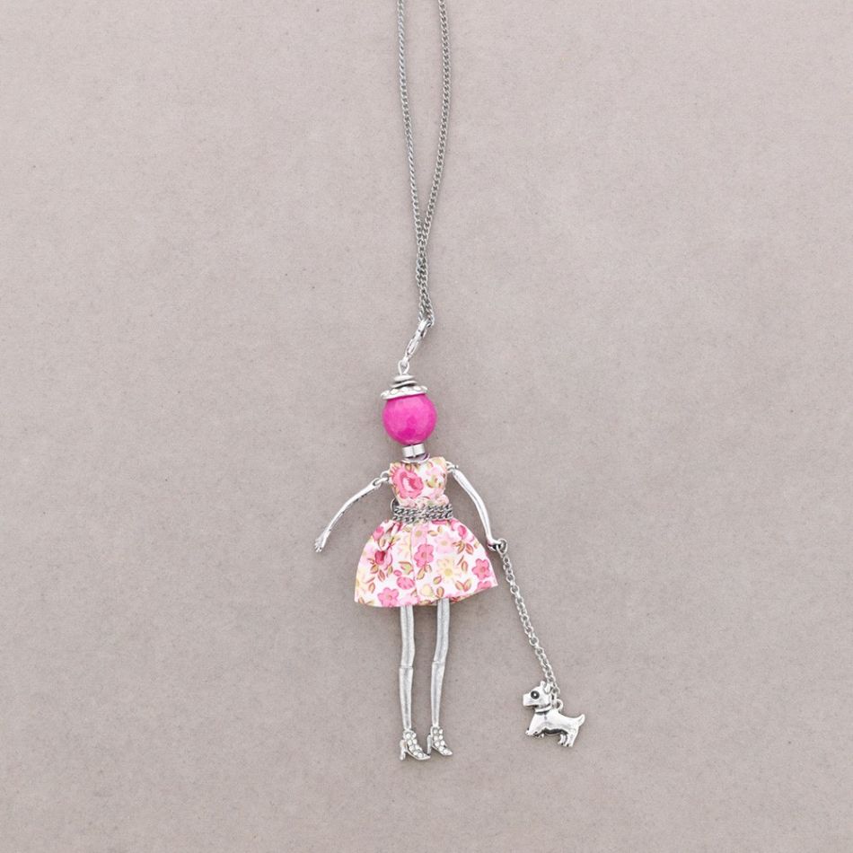 LONG NECKLACE DOLL PENDANT