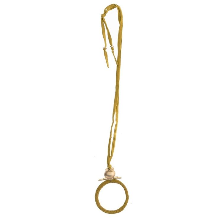 LONG TUBE NECKLACE WITH RING PENDANT