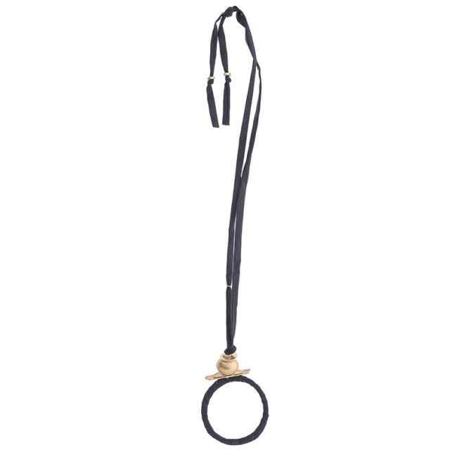 COLLAR LARGO TUBO LAZO COLGANTE ANILLA