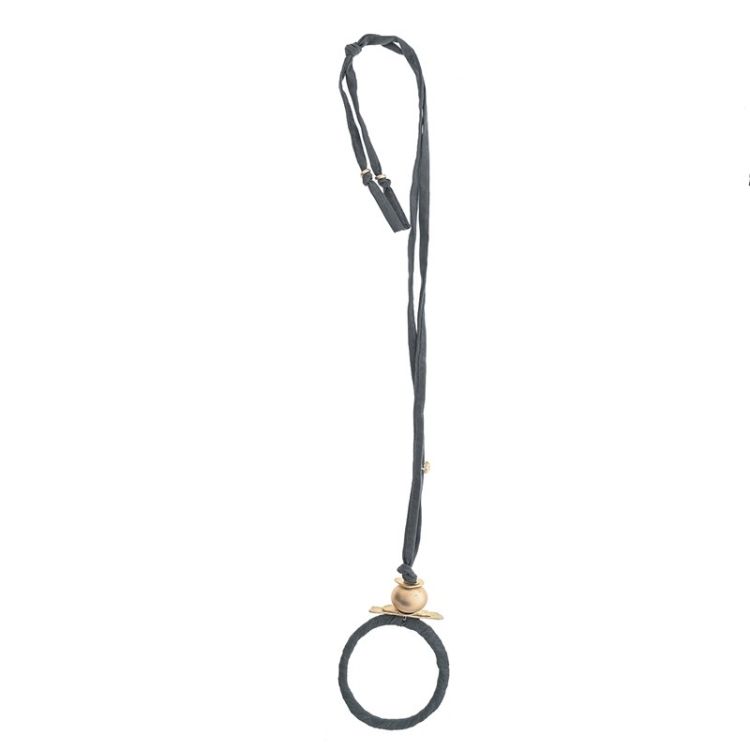 COLLAR LARGO TUBO LAZO COLGANTE ANILLA 2