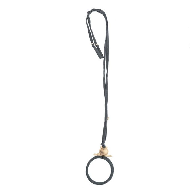 COLLAR LARGO TUBO LAZO COLGANTE ANILLA