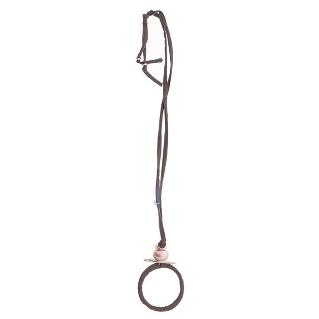 COLLAR LARGO TUBO LAZO COLGANTE ANILLA