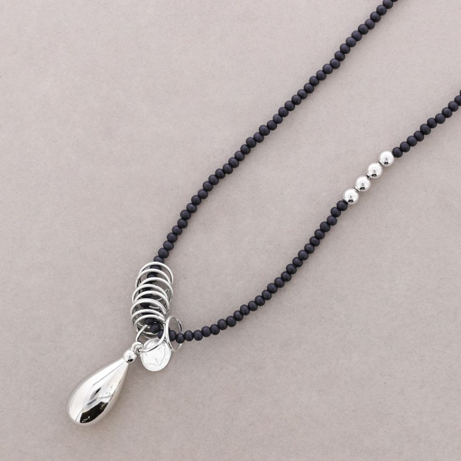 COLLAR LARGO CUENTAS MADERA COLG.METAL