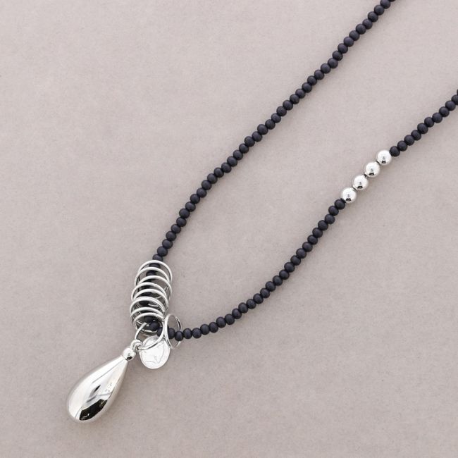 COLLAR LARGO CUENTAS MADERA COLG.METAL