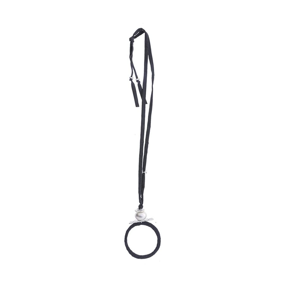 COLLAR LARGO TUBO LAZO COLGANTE ANILLA