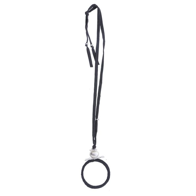 COLLAR LARGO TUBO LAZO COLGANTE ANILLA