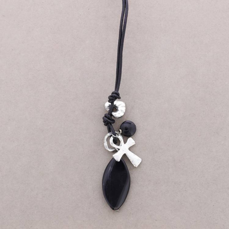COLLAR LARGO COLG.METAL PIEDRA