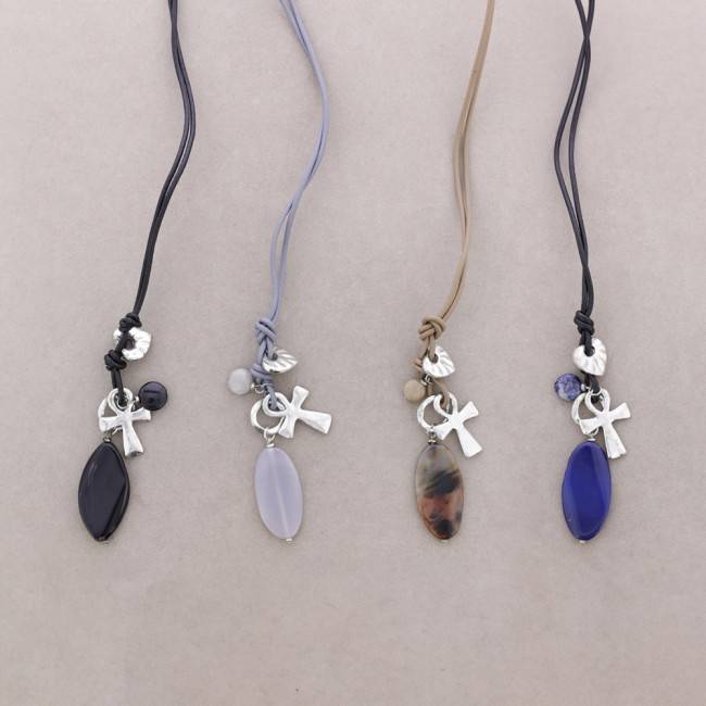 COLLAR LARGO COLG.METAL PIEDRA