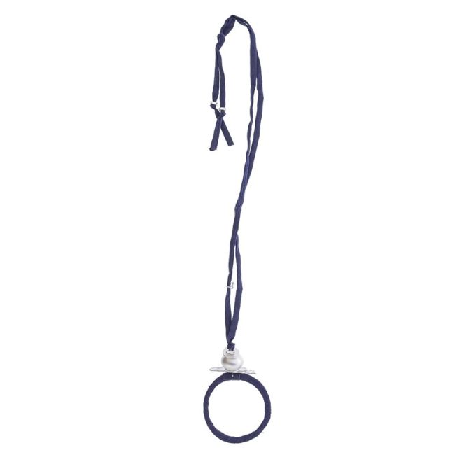 COLLAR LARGO TUBO LAZO COLGANTE ANILLA
