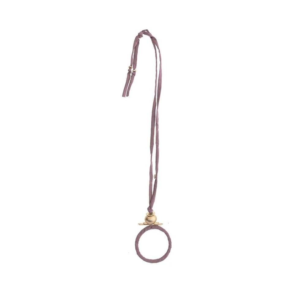 COLLAR LARGO TUBO LAZO COLGANTE ANILLA