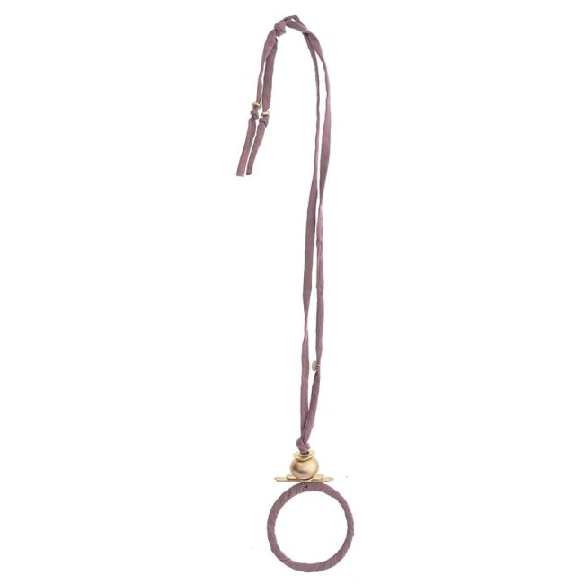 COLLAR LARGO TUBO LAZO COLGANTE ANILLA