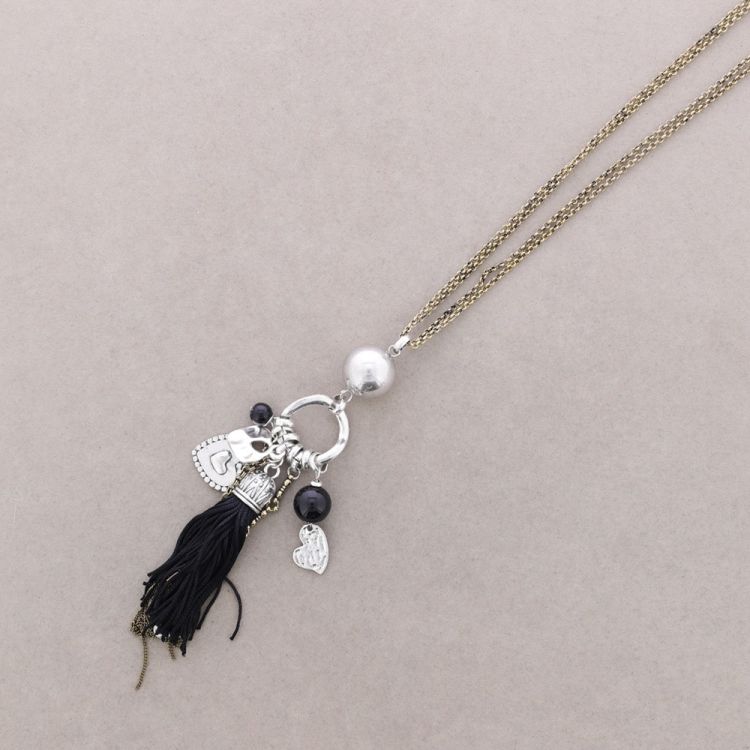 LONG NECKLACE WITH METAL FRINGES