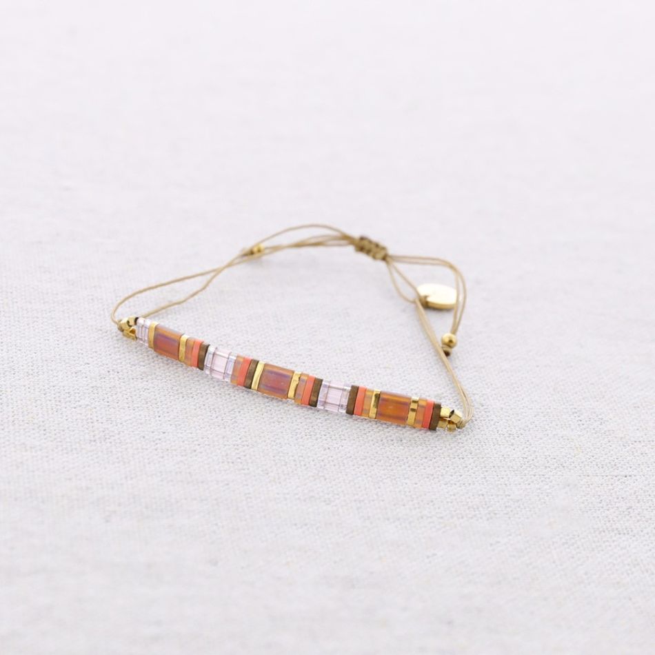 MACRAME STEEL BRACELET WITH MIYUKI BEADS