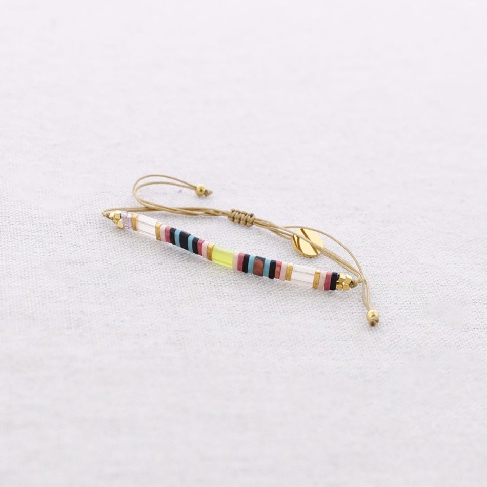 PULSERA ACERO MACRAMÉ CUENTAS MIYUKI