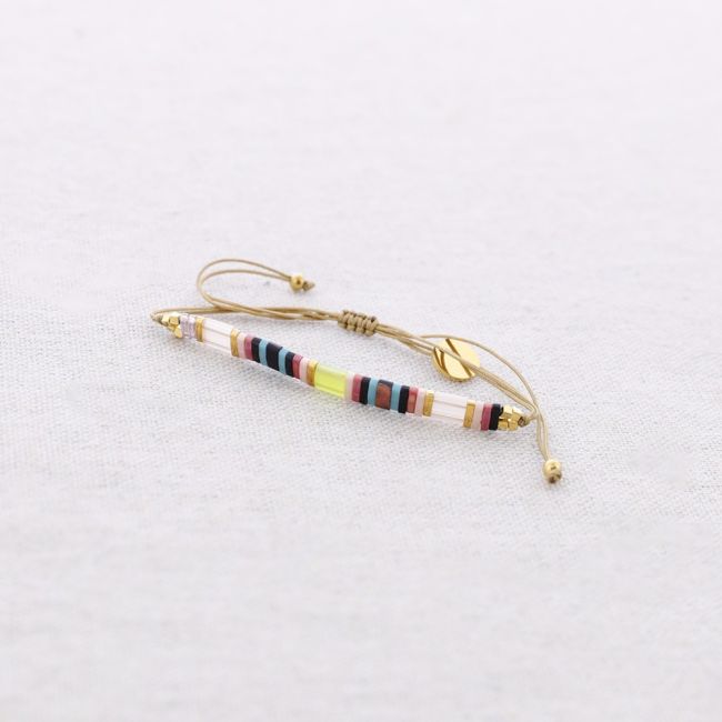 PULSERA ACERO MACRAMÉ CUENTAS MIYUKI