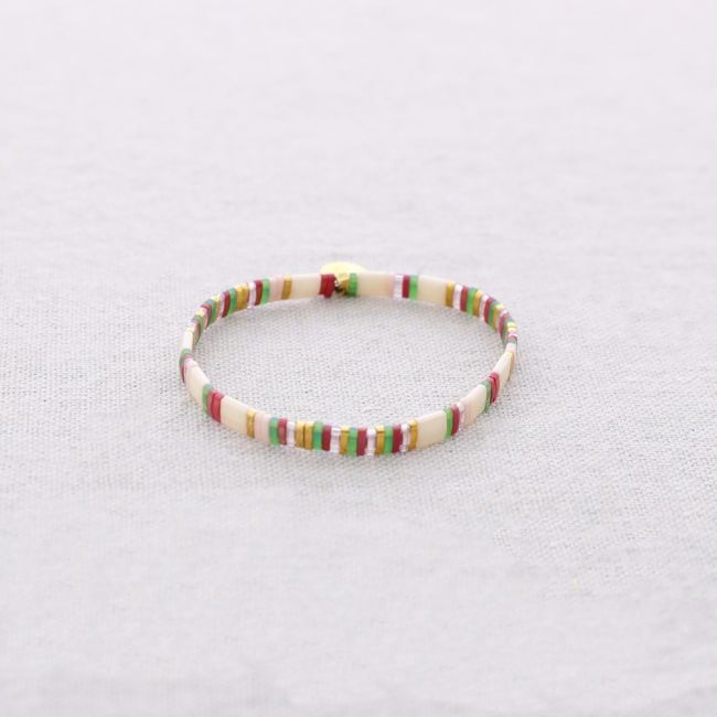 ELASTIC STEEL BRACELET WITH MIYUKI TILA BEADS
