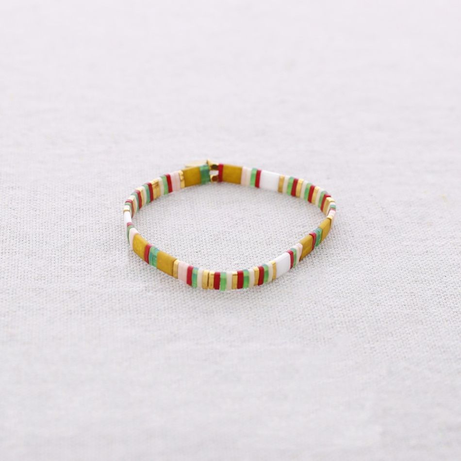 PULSERA ACERO ELÁSTICA CUENTA MIYUKI TILA