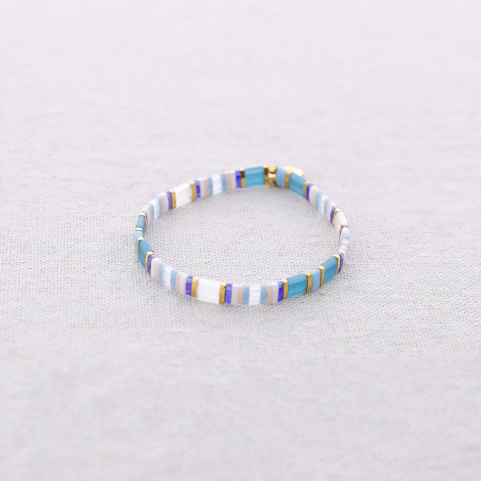 PULSERA ACERO ELÁSTICA CUENTA MIYUKI TILA