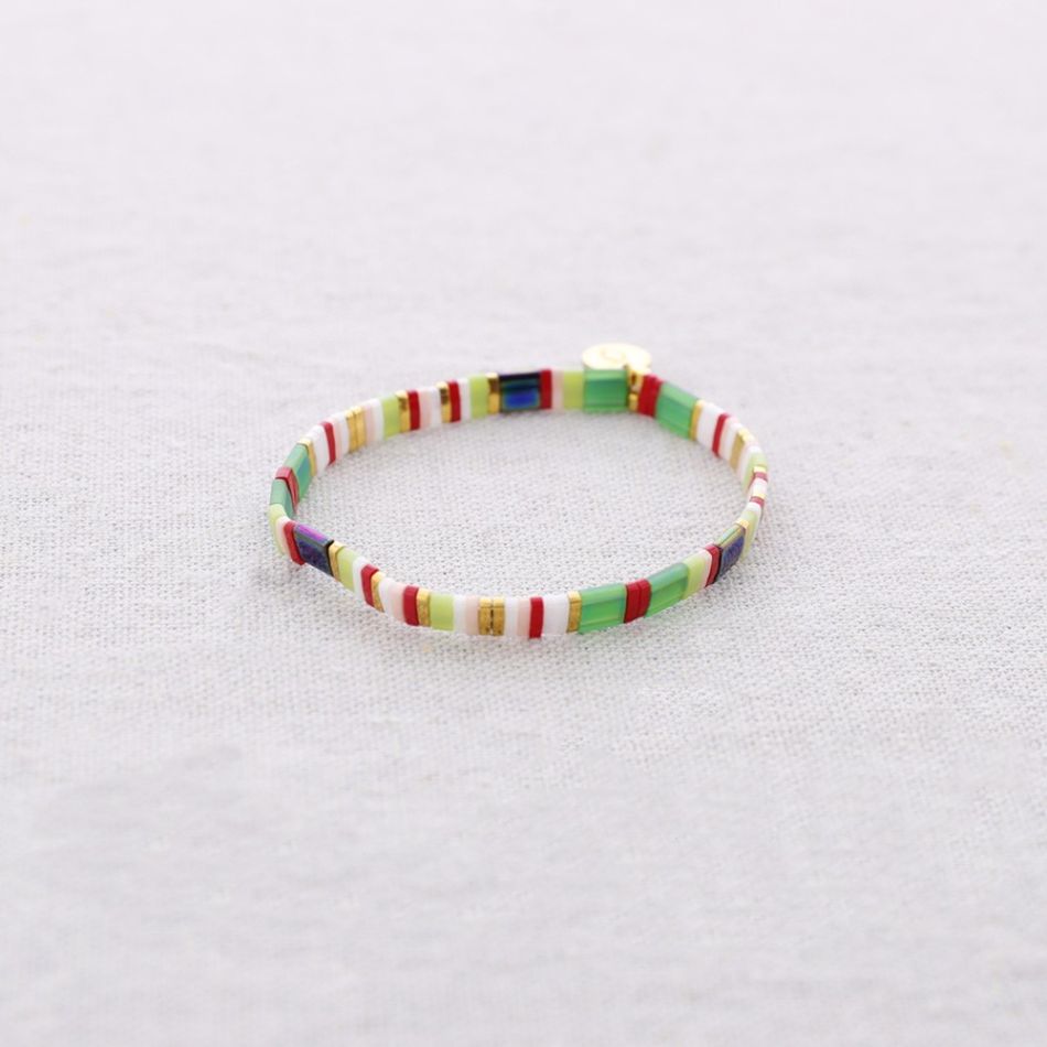 PULSERA ACERO ELÁSTICA CUENTA MIYUKI TILA