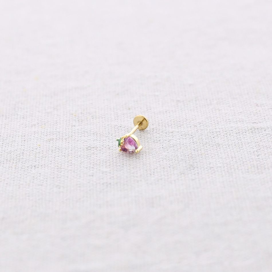 PENDIENTE ACERO PIERCING FRUTAS CIRCONITA