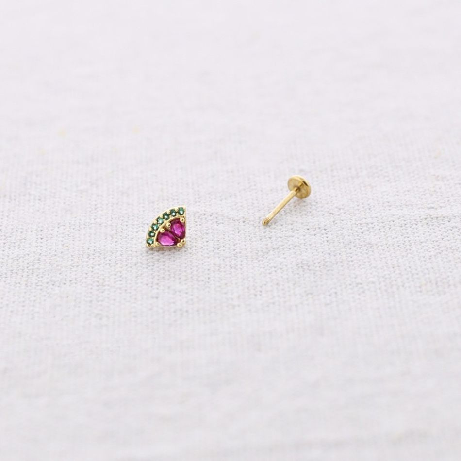 PENDIENTE ACERO PIERCING FRUTAS CIRCONITA