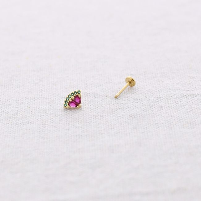 PENDIENTE ACERO PIERCING FRUTAS CIRCONITA