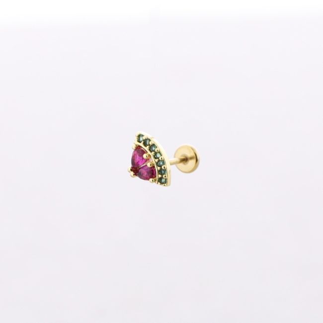 PENDIENTE ACERO PIERCING FRUTAS CIRCONITA