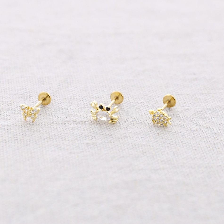 PENDIENTE ACERO PIERCING ANIMALES CIRCONITA