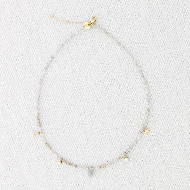 STONE STEEL SHORT NECKLACE