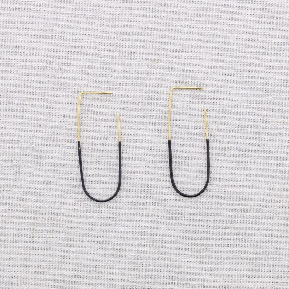 STEEL ENAMEL HOOP EARRINGS
