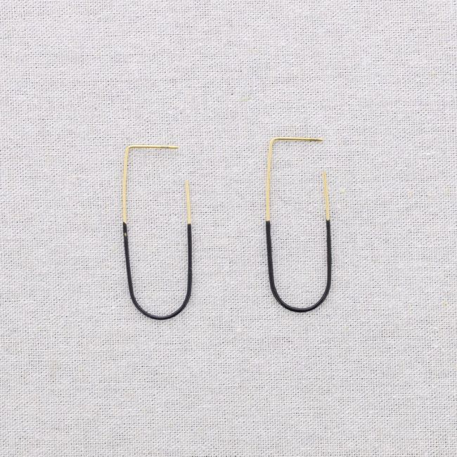 STEEL ENAMEL HOOP EARRINGS