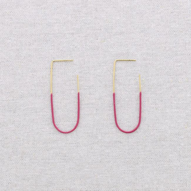 STEEL ENAMEL HOOP EARRINGS