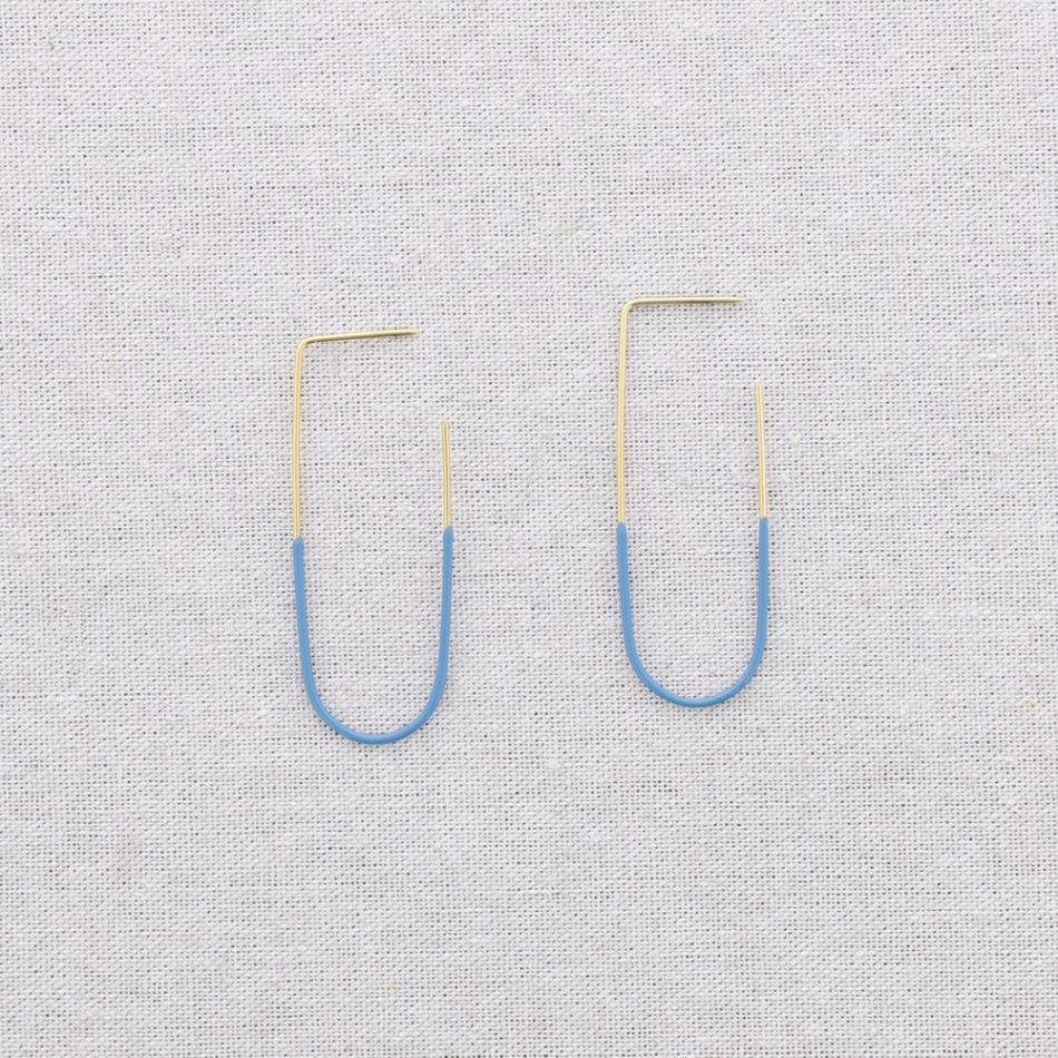 STEEL ENAMEL HOOP EARRINGS