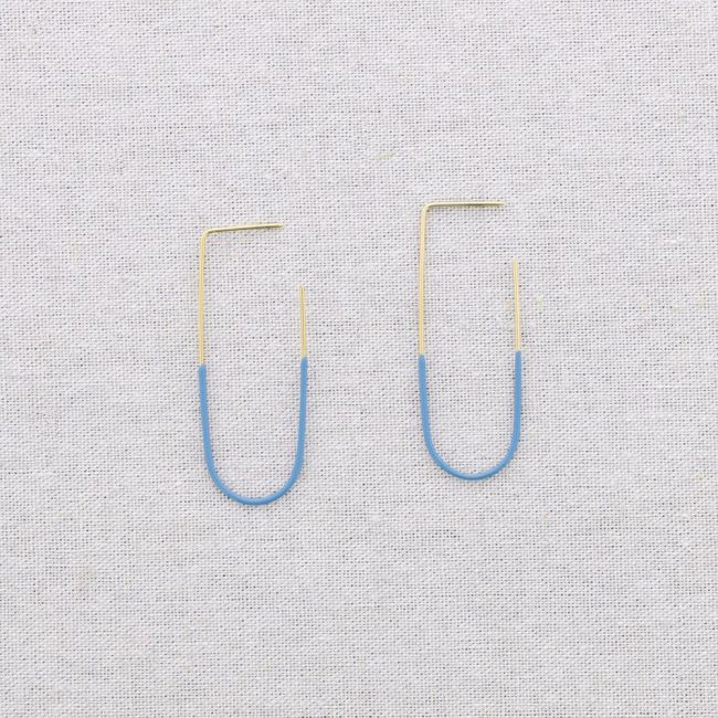 STEEL ENAMEL HOOP EARRINGS
