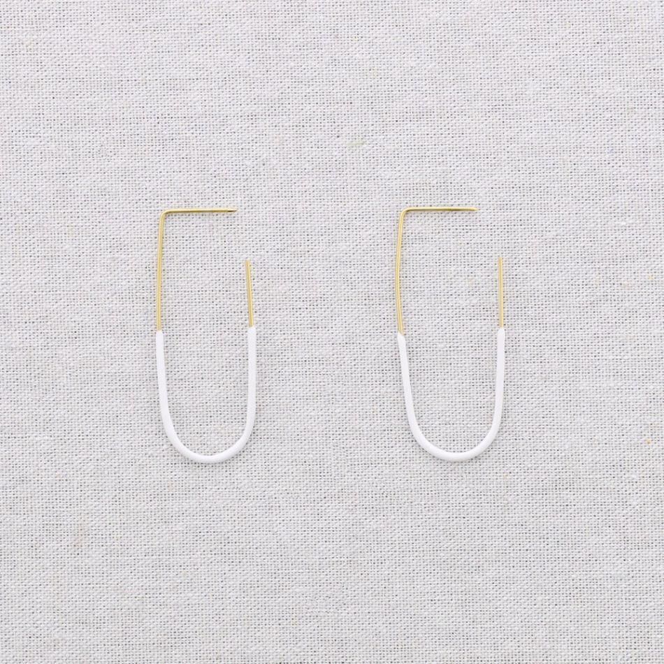 STEEL ENAMEL HOOP EARRINGS