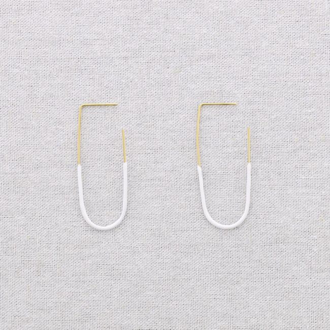 STEEL ENAMEL HOOP EARRINGS