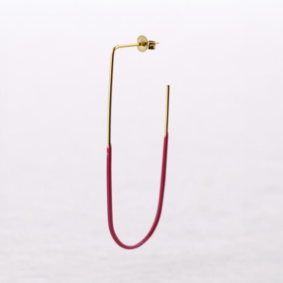 STEEL ENAMEL HOOP EARRINGS