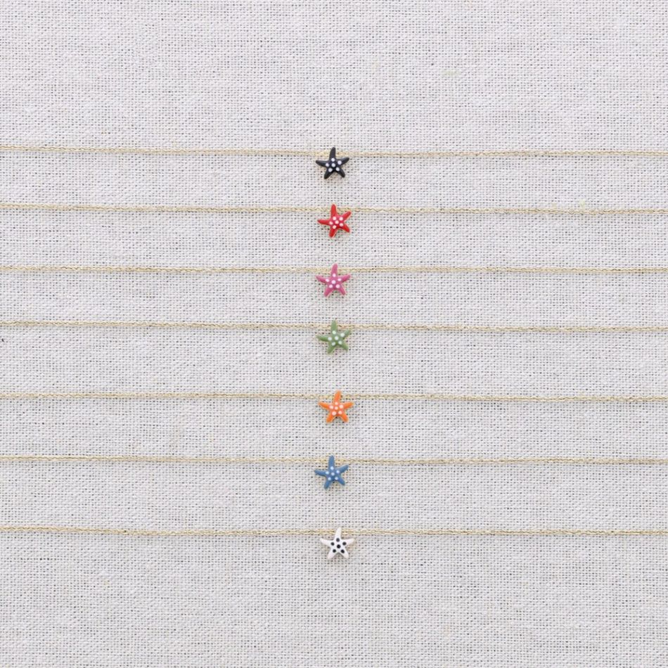 GARGANTILLA ACERO ESTRELLA DE MAR ESMALTE