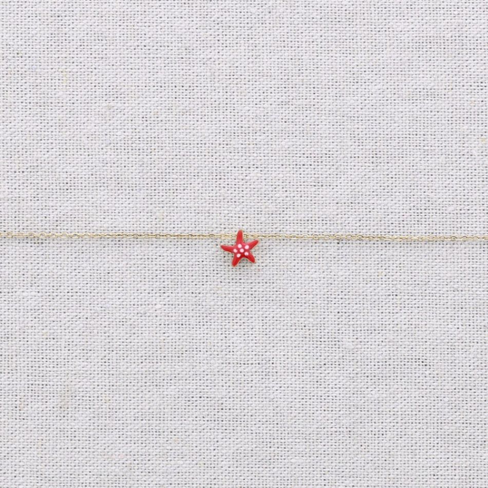 STEEL CHOKER WITH ENAMEL STARFISH
