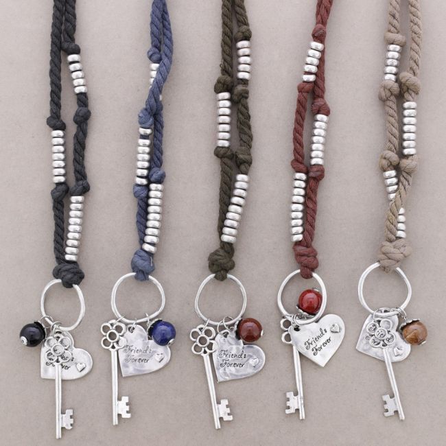 COLLAR LARGO CUENTAS METAL