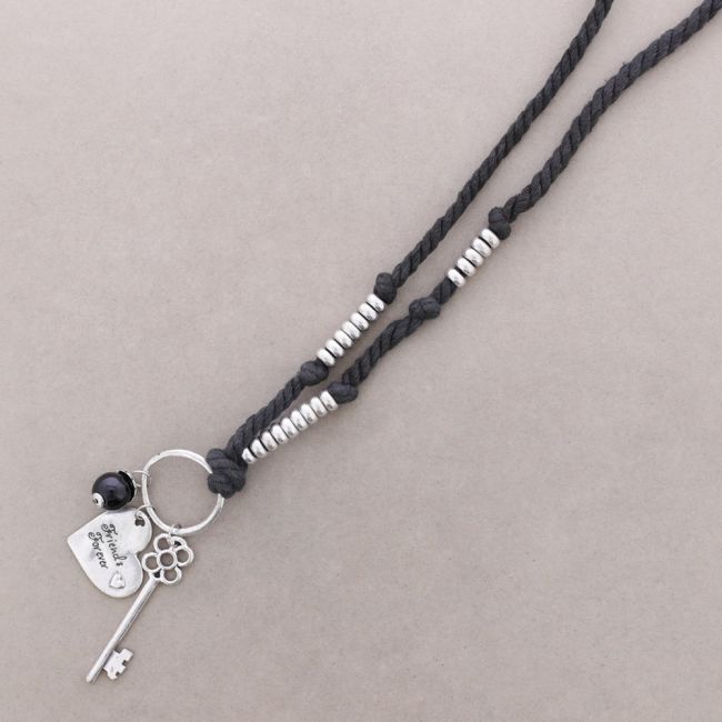 LONG METAL BEADS NECKLACE