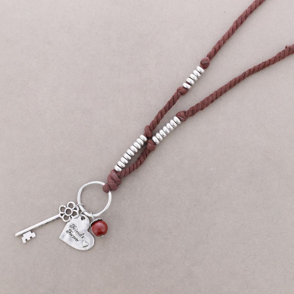 COLLAR LARGO CUENTAS METAL